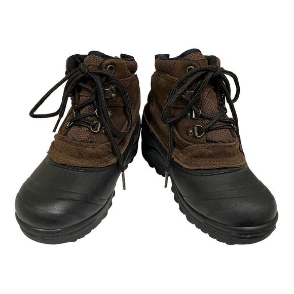 DONNER MOUNTAIN Boy's Thermolite Black Brown Suede Leather Boots 2 - Picture 4 of 6